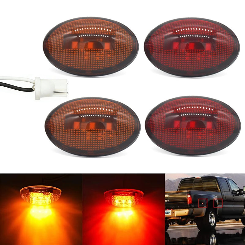 Amber Red Side Fender Marker Dually Bed LED Light for Ford F350 F450 1999-2010