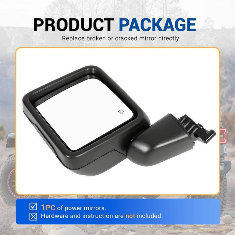 Left Driver Side Power Heated Mirror Rear for Jeep Wrangler Gladiator 2018-2024
