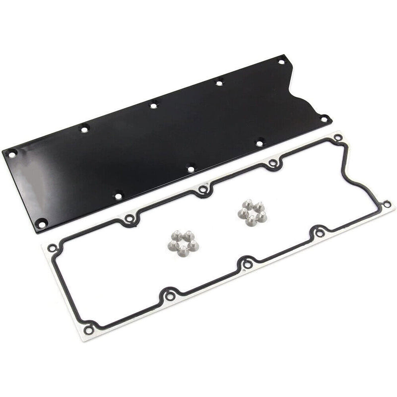 Billet Knock Sensor Delete LS6 LSX for LS Gen 3 Valley Pan Cover + Gasket Plate
