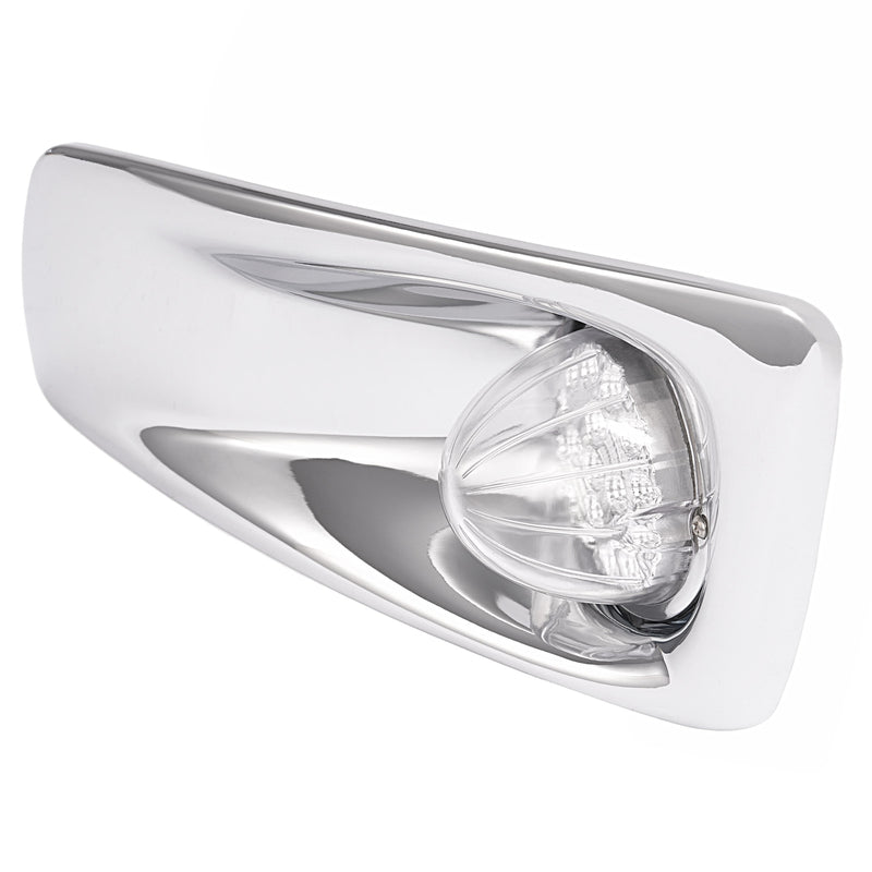 Left LED Fog Light Lamp with Chrome Bezel Clear Lens for Kenworth T660 2007-2017