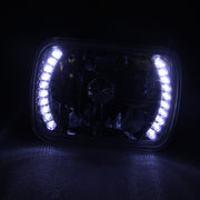 DURAFORCE 5x7 7x6 LED Headlights Black Housing for Ford F150 F250 F350 1978-1986