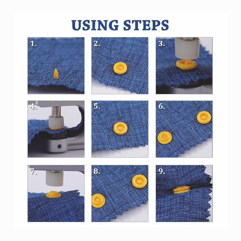 Snap Pliers T5 150 Plastic Snaps No-Sew Buttons Fastener Kit for Fabric
