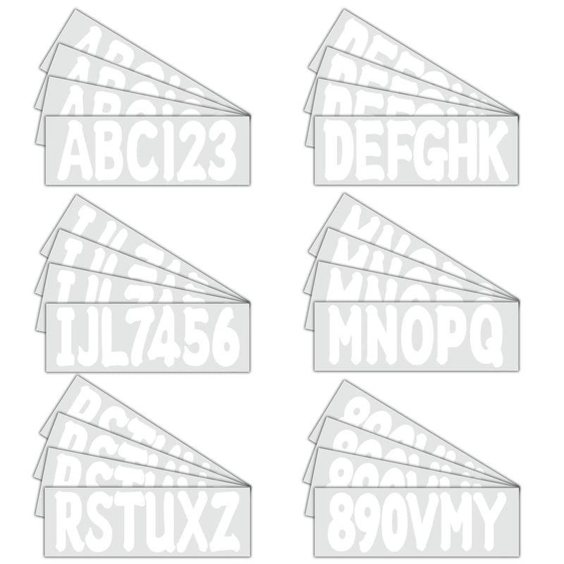 DURAFORCE Marine Boat White Sticker Decal A-Z Letters And 0-9 Numbers 3" 4 Sets