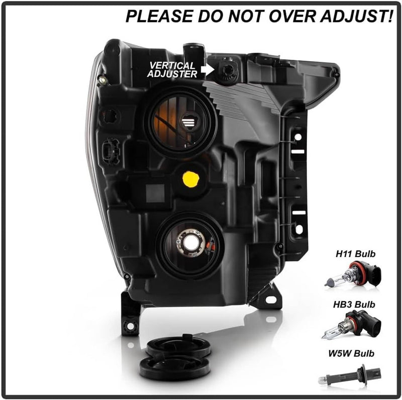 Headlights Halogen Black Pair for Ford F150 2021 2022 2023 Left Right Headlamps