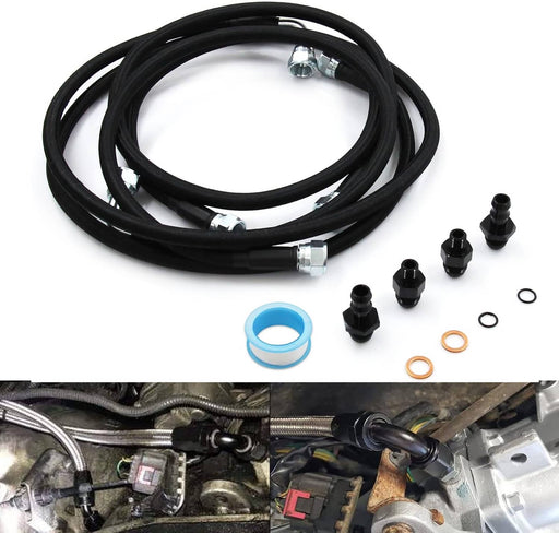 DURAFORCE Black Transmission Cooler Hose Line Set for Dodge Ram 2500 3500 5.9L 48RE 03-07