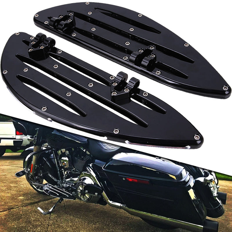 Black Aluminum Driver Floorboard Foot Boards for Harley Road Glide King