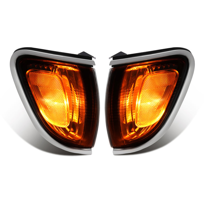 Side Marker Corner Parking Lights Turn Signal Chrome for Toyota Tacoma 01-04 2PC