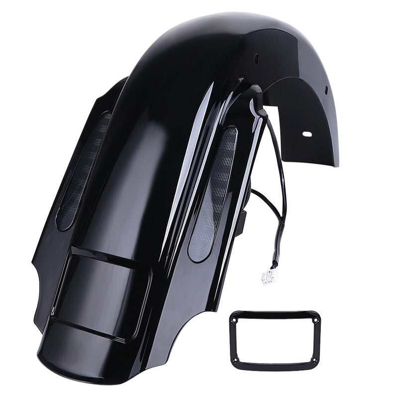 Dual Cut Rear Fender System w/ LED Light for Harley Electra Glide Road King CVO