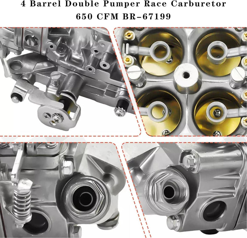 BR-67199 Carburetor for Holley Quick Fuel 650CFM Double Pumper Race
