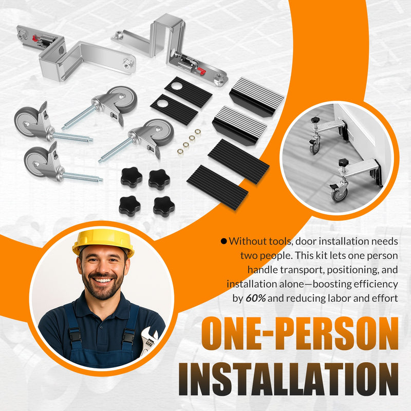 Heavy Door Installation Hardware Tool Kit for 1-3/4" & 2-1/4" Doors Dual-Dolly