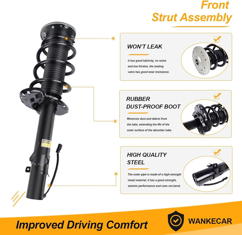 Front Shock Absorber Struts w/ Electric LR024437 for 2012-19 Range Rover Evoque