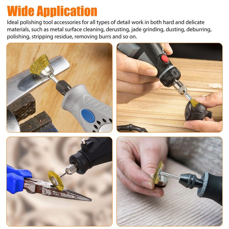 45Pcs Wire Brush Wheel Cup Pen Brush Mix Set for Dremel Rotary Tool Die Grinder