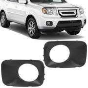 DURAFORCE Fog Light Trim Cover for Honda Pilot 2009 2010 2011 Black Driver & Passenger