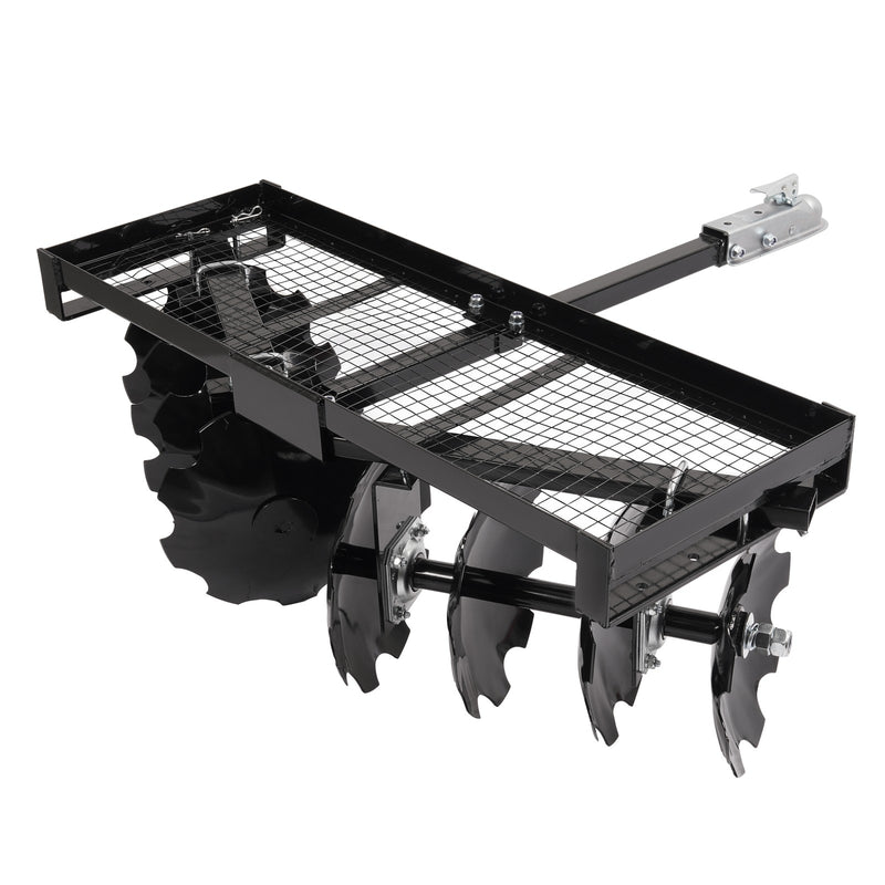 4FT Tow-Behind Notched Disc Harrow for ATV UTV Trailer Tilling w/ 2" Towball