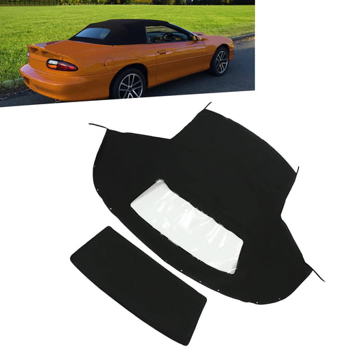 DURAFORCE Convertible Soft Top Plastic Window for Chevrolet Camaro 1994-2002 Black
