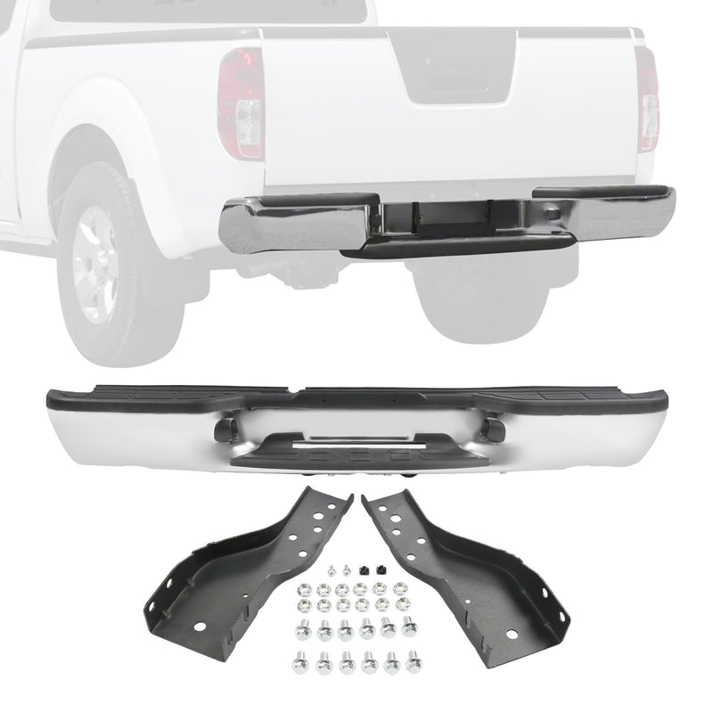 Chrome Rear Step Bumper Assembly for Chevy S10 GMC Sonoma 1998-2004 Fleetside