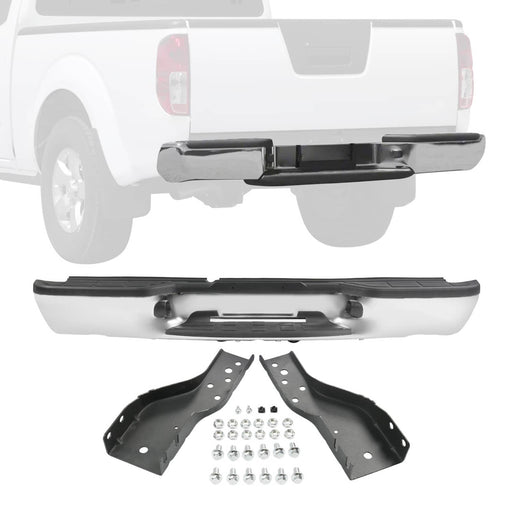 DURAFORCE Chrome Rear Step Bumper Assembly for Chevy S10 GMC Sonoma 1998-2004 Fleetside