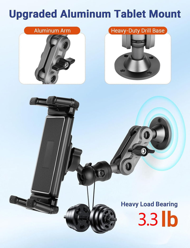 Tablet Mount for Truck Heavy Duty Drill Base Phone Holder for Car Dashboard Wall