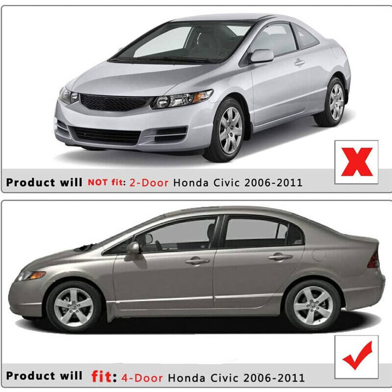 4Pcs Car Window Moulding Trim Weatherstrip Seal for Honda Civic Sedan 06-11