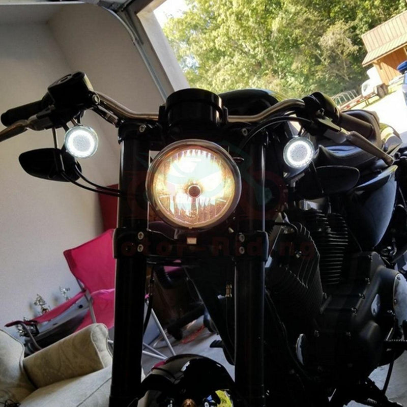 Front 2" LED Turn Signal Light 1157 Bulb for Harley Touring Road Glide Limited