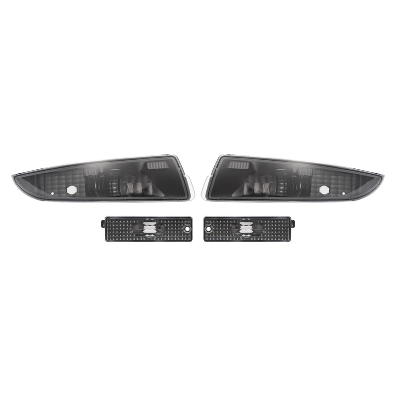 DURAFORCE Black Side Marker Turn Signal Light Bumper Lamp for Chevy Camaro 1993-2002 4PCS