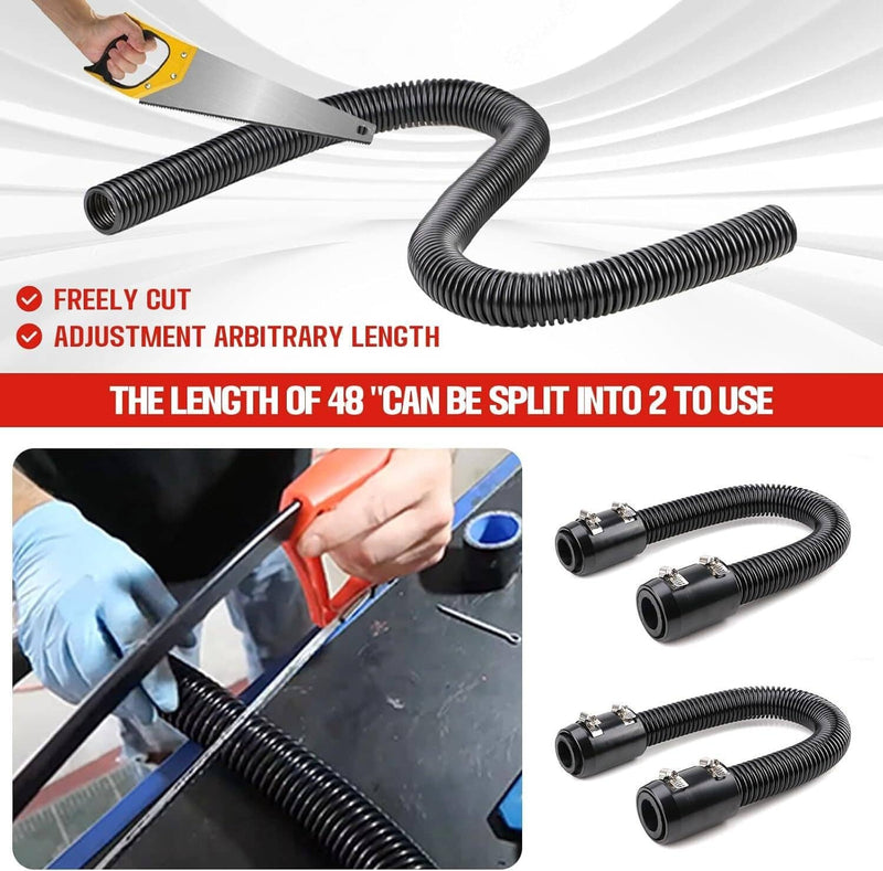 48" Stainless Steel Flexible Radiator Coolant Water Hose with Caps Kit