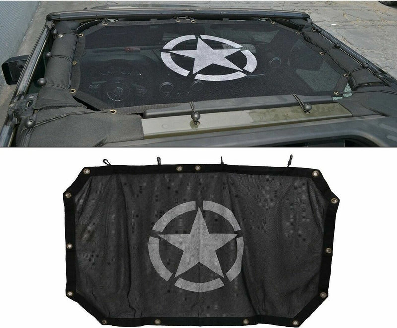 SunShade Top Cover w/ Five Star for Jeep Wrangler JK JKU 2007 2018 UV Protection