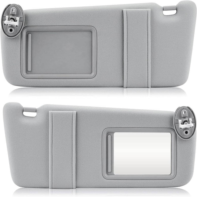 Gray Sun Visor Pair with Cover Trims for Toyota Venza 2009-2016 Left Right