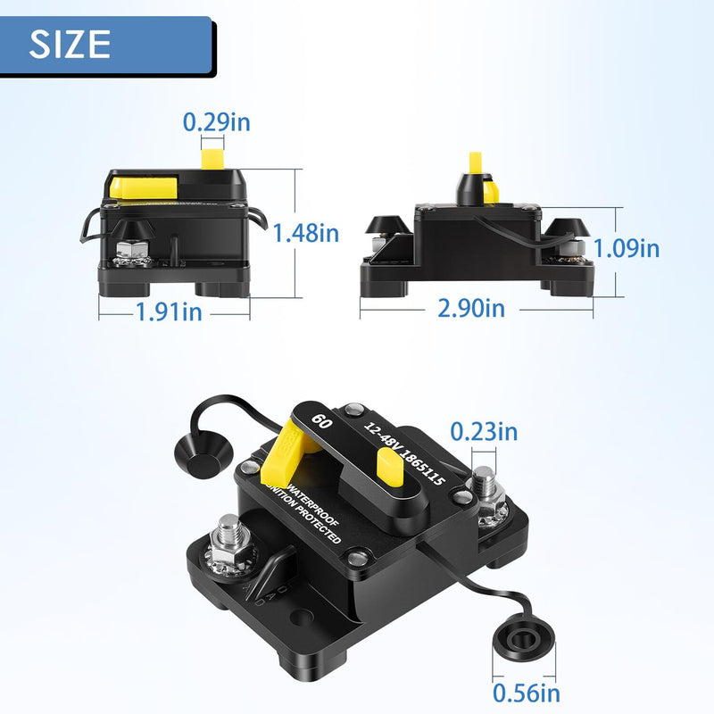 MKR-27 1865115 Circuit Breaker Waterproof 60AMP for Minn Kota Trolling Motor