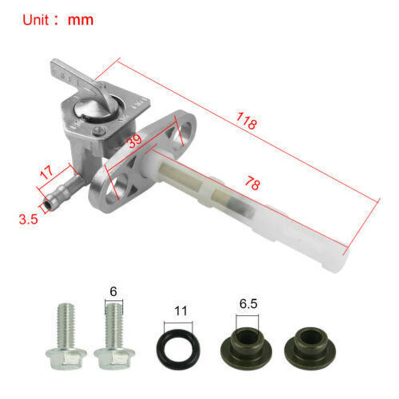 DURAFORCE Fuel Petcock Valve Gas Tank Shut Off Switch for Honda XR50R XR70R XR80R XR100R