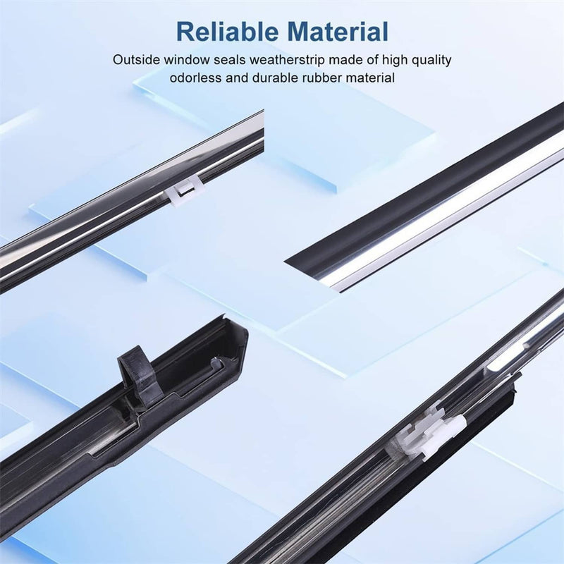4Pcs Window Molding Trim Weather Strip Seal Strip for Toyota Camry 2002-2006