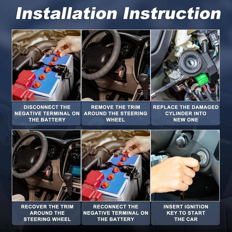 Ignition Switch Lock Cylinder Assembly with 2 Keys for Dodge Ram 1500 2500 1994-