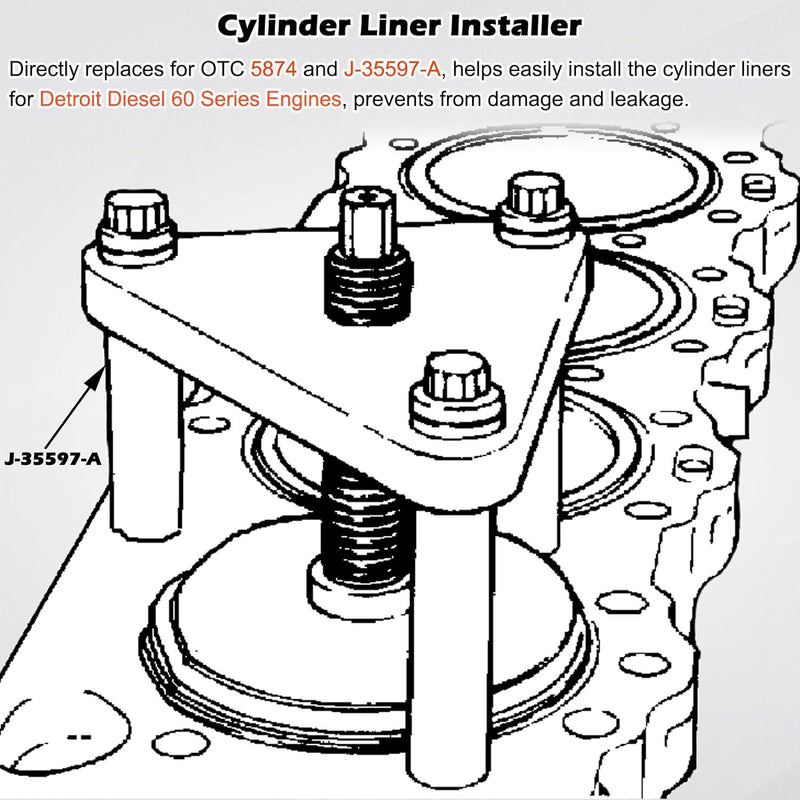 J-35597-A Cylinder Liner Installer Tool for Detroit Diesel 60 Series 14L 12.7L
