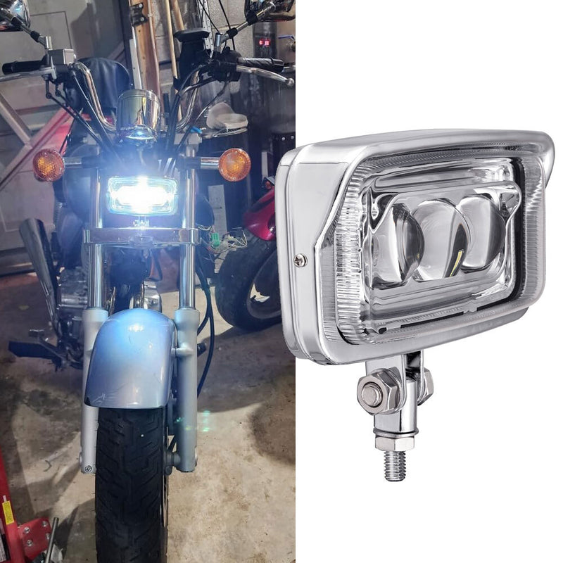 Front Headlight Rectangle LED Lamp Hi/Lo for Harley Honda Cafe Racer Custom
