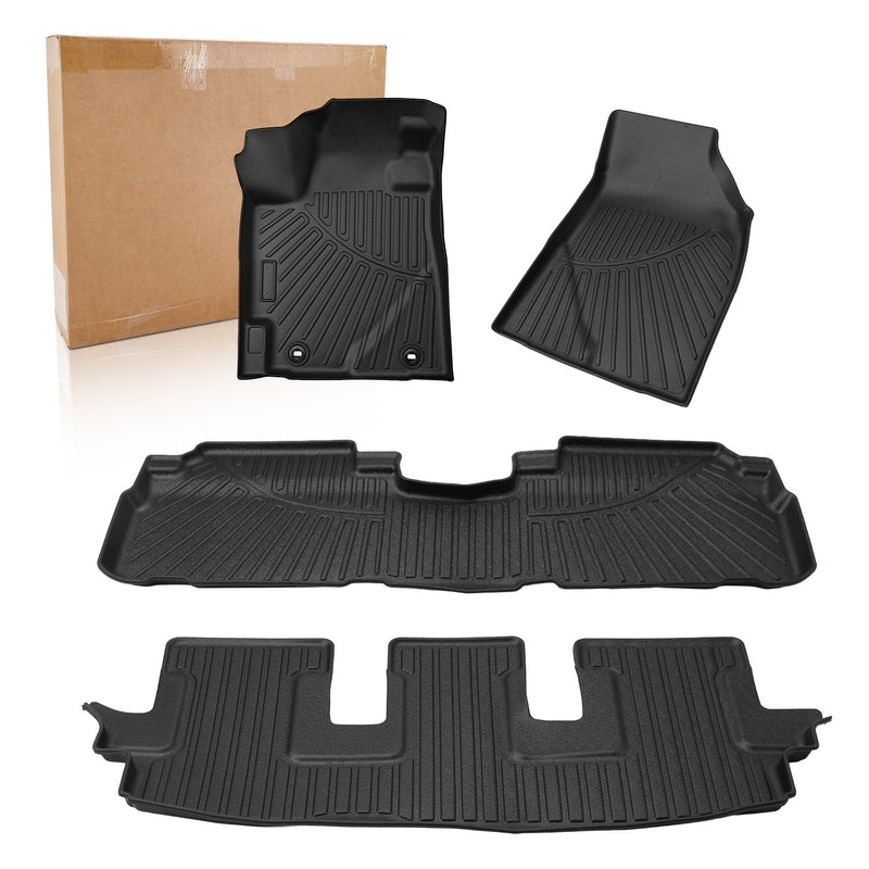 Floor Mats Accessories for Toyota Highlander 2008-2013 Non Hybrid TPE Black