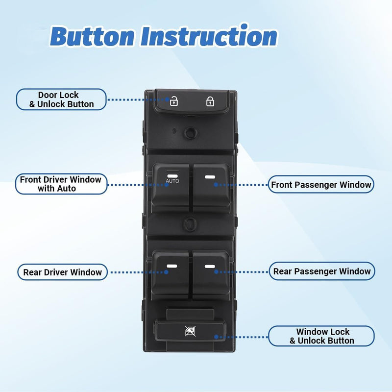 Front Left Driver Power Window Switch for Hyundai Sonata 2015-2019 93570-C1000