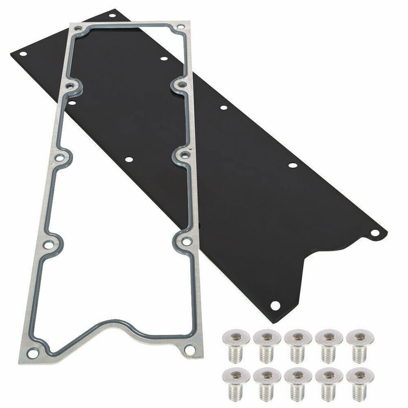 Billet Knock Sensor Delete LS6 LSX for LS Gen 3 Valley Pan Cover + Gasket Plate