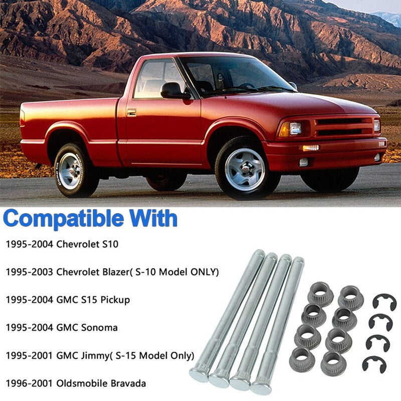 Door Hinge Pins & Bushing Kit for 94-04 Chevy S10 GMC S15 Sonoma