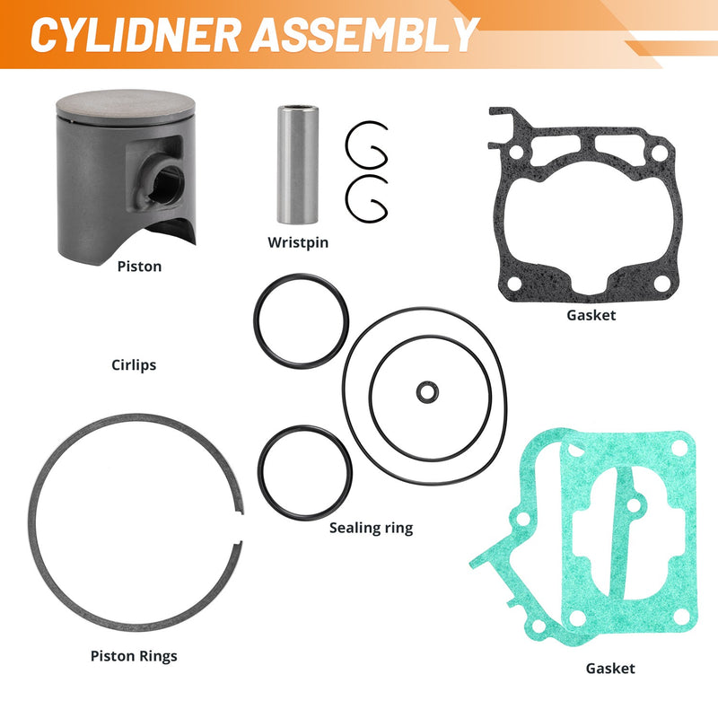 1C3-11311-21-00 54mm Cylinder Top End Piston Kit for Yamaha YZ125 2005-2021