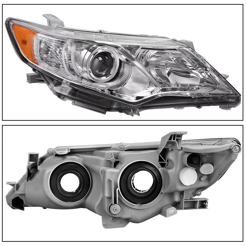 Right+Left Headlights For 2012-2014 Toyota Camry Halogen Type Chrome Projector