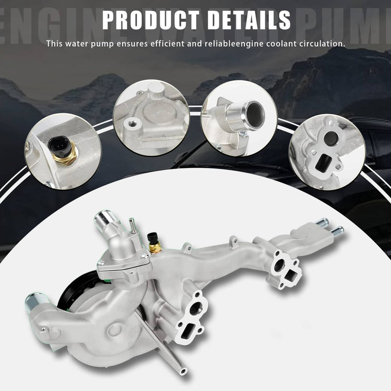Water Pump with Thermostat for 2014-2020 Chevy Silverado GMC Sierra Cadillac