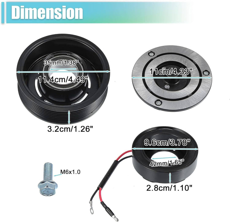 A/C Compressor Clutch Kit Pulley Coil for Toyota Tacoma 2.7L 4.0L 2005-2015