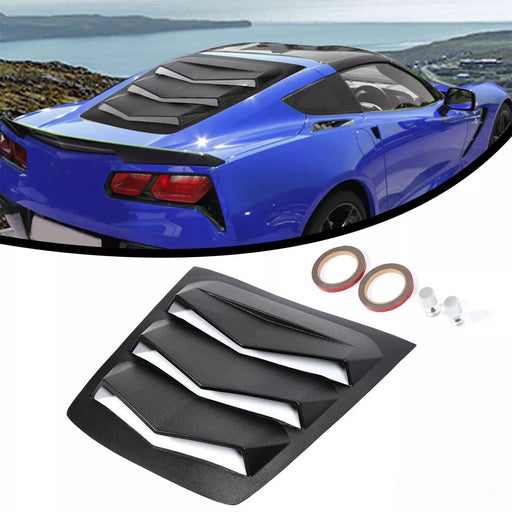 DURAFORCE Rear Window Louver Cover Windshield Sun Shade Vent ABS for Corvette C7 2014-2019