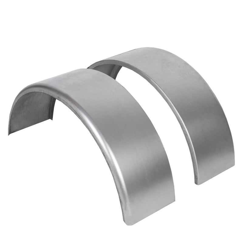 For 14" 15" 16" Wheel Steel Round Single Axle 2 Trailer Fenders with Back Plate