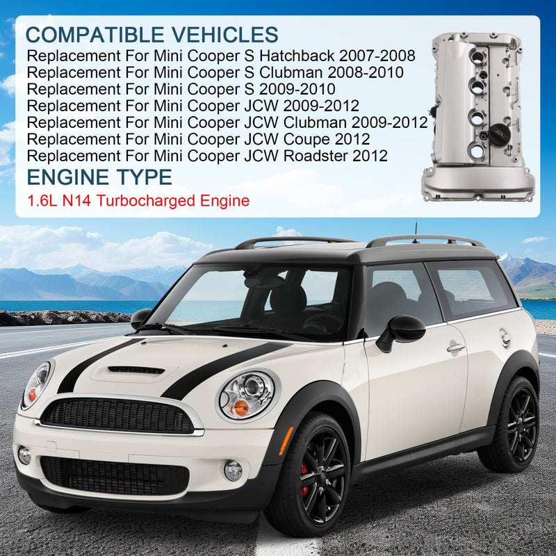 Turbo Aluminum Valve Cover W/Gasket for Mini Cooper JCW R55 R56 R59 1.6L
