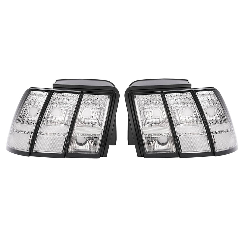 DURAFORCE Clear Lens Tail Lights For Ford Mustang 1999-2004 Rear Brake Lamps Left Right