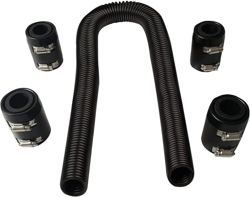 36'' Stainless Steel Radiator Flexible Coolant Water Hose Kit 4 Caps Universal