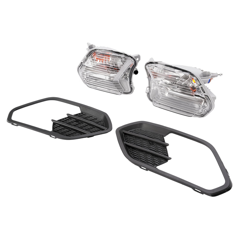 Pair Fog Lights Turn Signal Lamps With Cover for Ford Escape Kuga 2017-2019