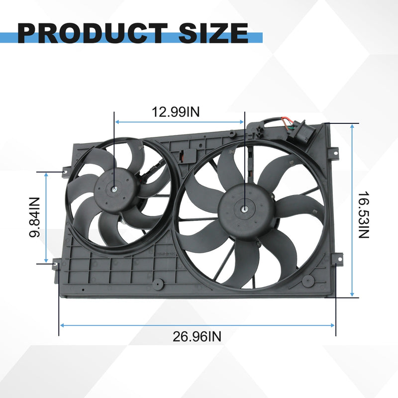 Radiator Condenser Fan for Volkswagen Jetta Beetle 2.0L 2.5L VW3120100