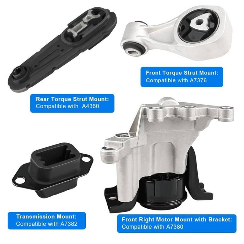 4PCS Engine Motor Trans Mount Set for Nissan Sentra 1.8L Auto 2013-2019